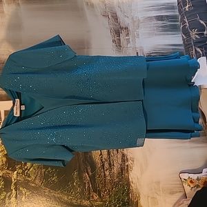 Another Thyme Womens 12 formal wedding sparkly elegant skirt & blouse set